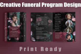 do design unique funeral program obituaries, church flyer