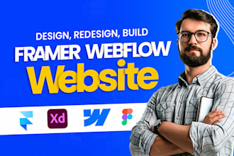 design, develop framer or webflow website, figma to framer, framer landing page