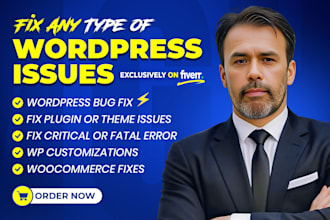 fix wordpress issues, bugs, critical error, fix wordpress error, woocommerce fix