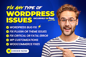 fix wordpress issues, wordpress bug fix, woocommerce fix, fix wordpress error