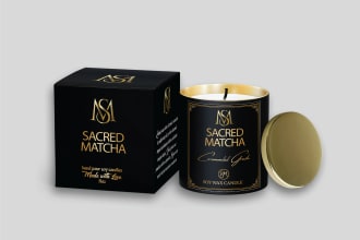 create custom luxury candle labels with logo and box design