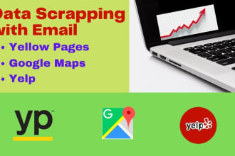 scrap yellow pages data and google maps data with email