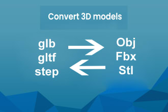 convert 3d files glb gltf step obj fbx stl