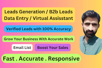 do lead generation, b2b leads, data entry, virtual assistant