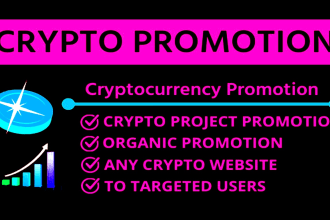 promote your website, crypto, nft, token or any web link to organic traffic
