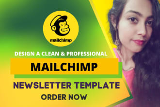 design mailchimp newsletter template, landing page, and email marketing campaign