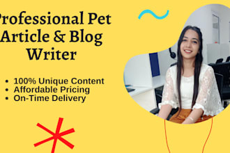 write perfect pet articles and blogs for you