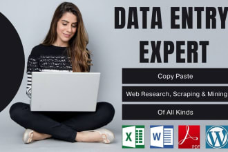 do of all kinds data entry web research, scraping, mining