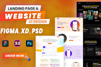 design awesome website or landing page in adobe xd, or figma
