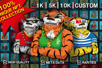 create unique cartoon nft characters for 10k nft collection