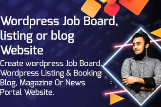 create wordpress job board, listing or blog website