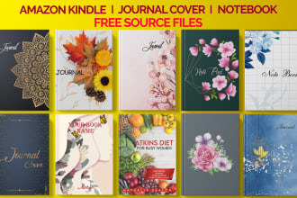 design custom amazon KDP journal notebook ebook planner low content book cover