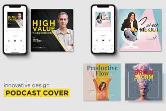 design modern unique podcast cover art