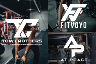 do trendy monogram logo for gym, sports and fitness brands