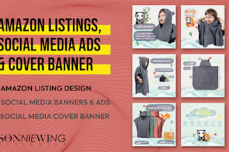 design amazon listings and social media banners