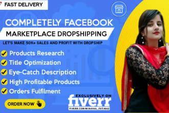 completely mange facebook marketplace dropshipping account