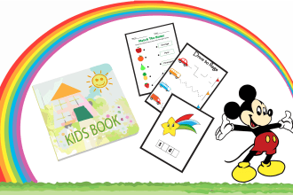 design kids worksheets,activity,tracing and coloring book