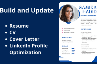 design and update your resume, create CV and linkedin