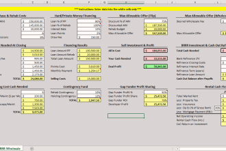 provide a real estate flip, brrr, wholesale calculator