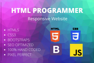 be your web programmer, convert psd to html5, css3, bootstrap5 and javascript