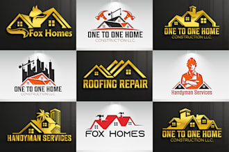 design home renovation, remodeling, roofing, handyman logo