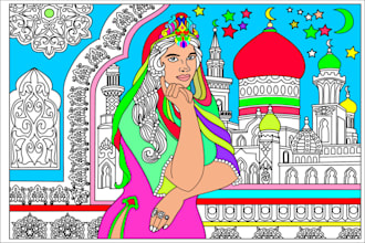 make adult colouring pages or book