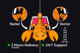 vector logo, raster to vector, vectorize, redraw, convert to vector