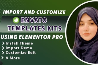 install import and customize envato templates kits