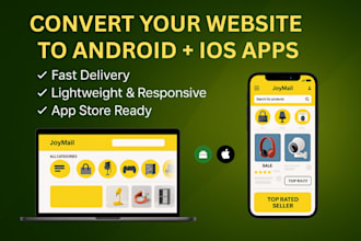 convert website to android app and ios app