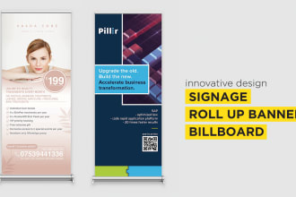 design a modern signage, billboard, roll up banner