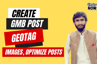 write gmb post with geotag photos for gbp ranking