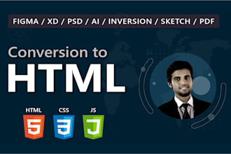 convert xd figma psd sketch to html responsive website