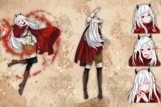 draw you character design and referense sheet