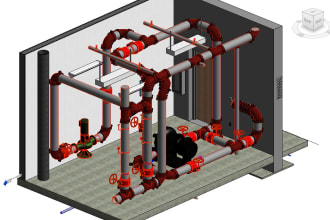 create fire piping 3d model and shop drawing