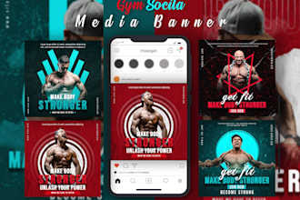 design fitness and sports social media banner