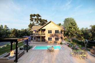 design landscape, backyard, hardscape, softscape, yard, multi playground, patio