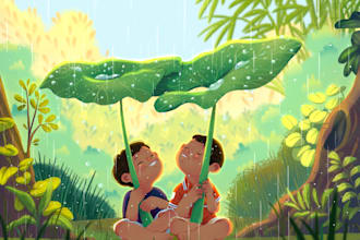 create custom children book illustration and storybook art