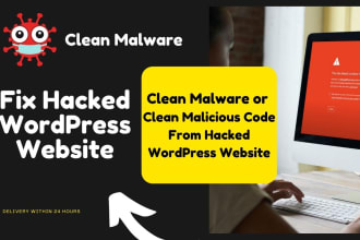 clean malware hacked virus, clean malicious code from hacked wordpress website