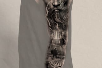 do unique nordic vikings style tattoo design for you