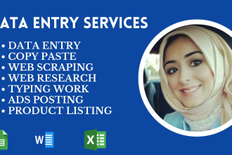 do data entry, copy paste job and web scraping
