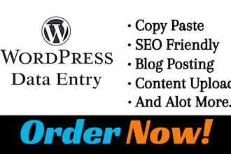 do wordpress data entry, blog posting, post formatting, and content uploads