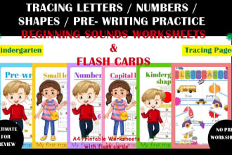 give you handwriting workbook and flash cards for children