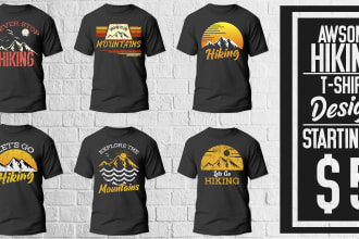 do awesome hiking t shirt design