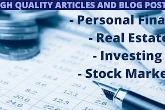 write high quality articles on personal finance