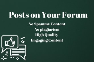 do high quality organic forum posts on your forum community