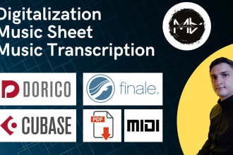 transcribe and digitize sheet music and audio tracks