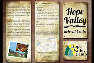 design a one side brochure with 1 to 2 folds for your business