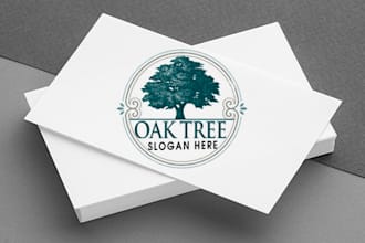 modern high quality oak tree logo design for your brand