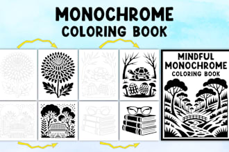 create custom monochrome coloring book monochrome coloring page for amazon KDP