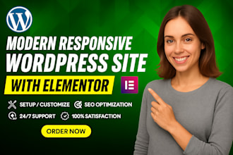 create a modern responsive wordpress site with elementor